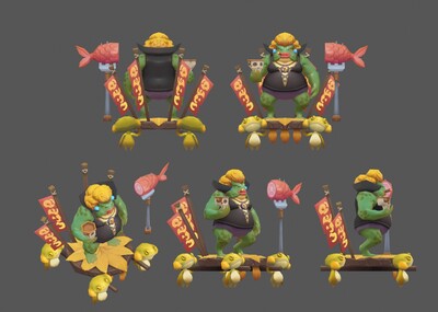 q版 卡通 蛤蟆女王 青蛙女皇 蟾蜍皇后 boss 精英 怪物 手绘低模