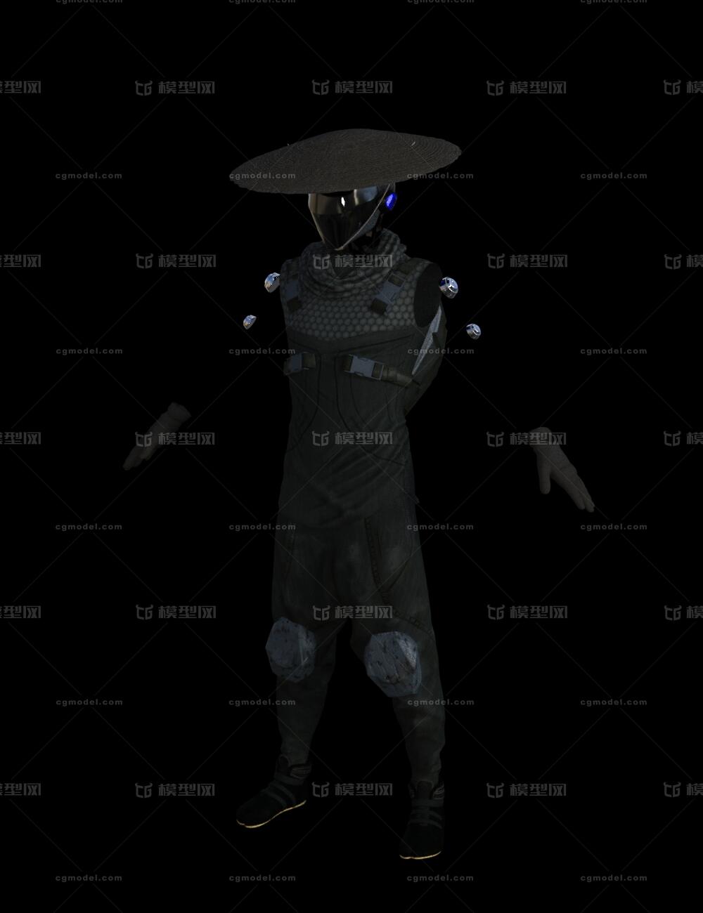 男士服装 侠客装模型-穿戴服饰模型库-Maya(.ma/.mb)模型下载-cg模型网