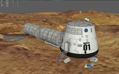 外星基地 火星栖息地 科幻场_盼沁雨作品_场景科幻场景_cg模型网