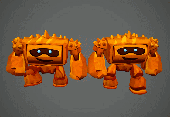 带动画 石头人 卡通 q版 石头战士  stone