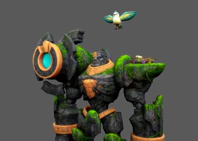 石头人 机器人_锈蚀天使作品_人物机器人/机甲_cg模型网