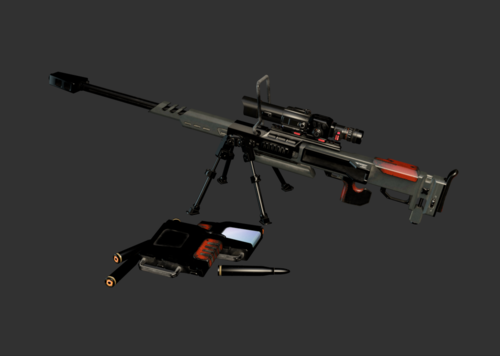 泰坦陨落狙击步枪 炮狙 大炮狙击步枪  炮狙步枪max fbx obj