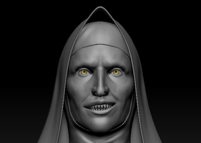  the nun>鬼修女頭像手辦,zbrush高模