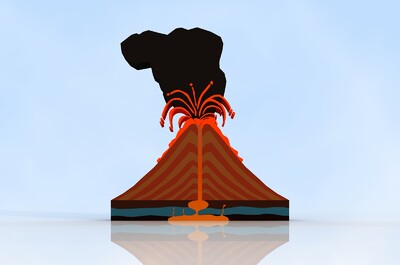 火山剖面 火山 火山灰 地层_641776407作品_场景自然场景_cg模型网