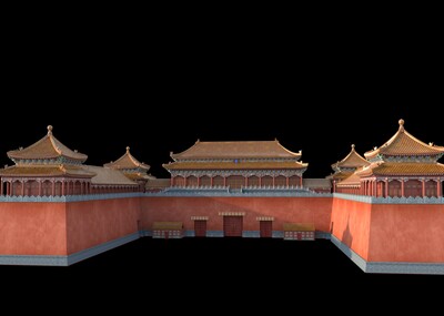故宫午门模型,带贴图,文件整理的很干净,maya模型,360度无死角