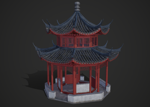 次世代pbr 中式亭子 古建亭子 凉亭 明清凉亭 亭子 明清凉亭 超清贴图