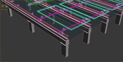 光伏板在玻璃幕墙上安装动画演示