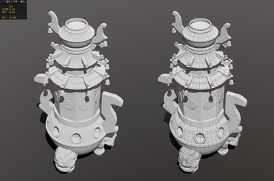 次世代pbr材质古代青铜圆鼎香炉 丹炉 炼丹炉 场景道具模型