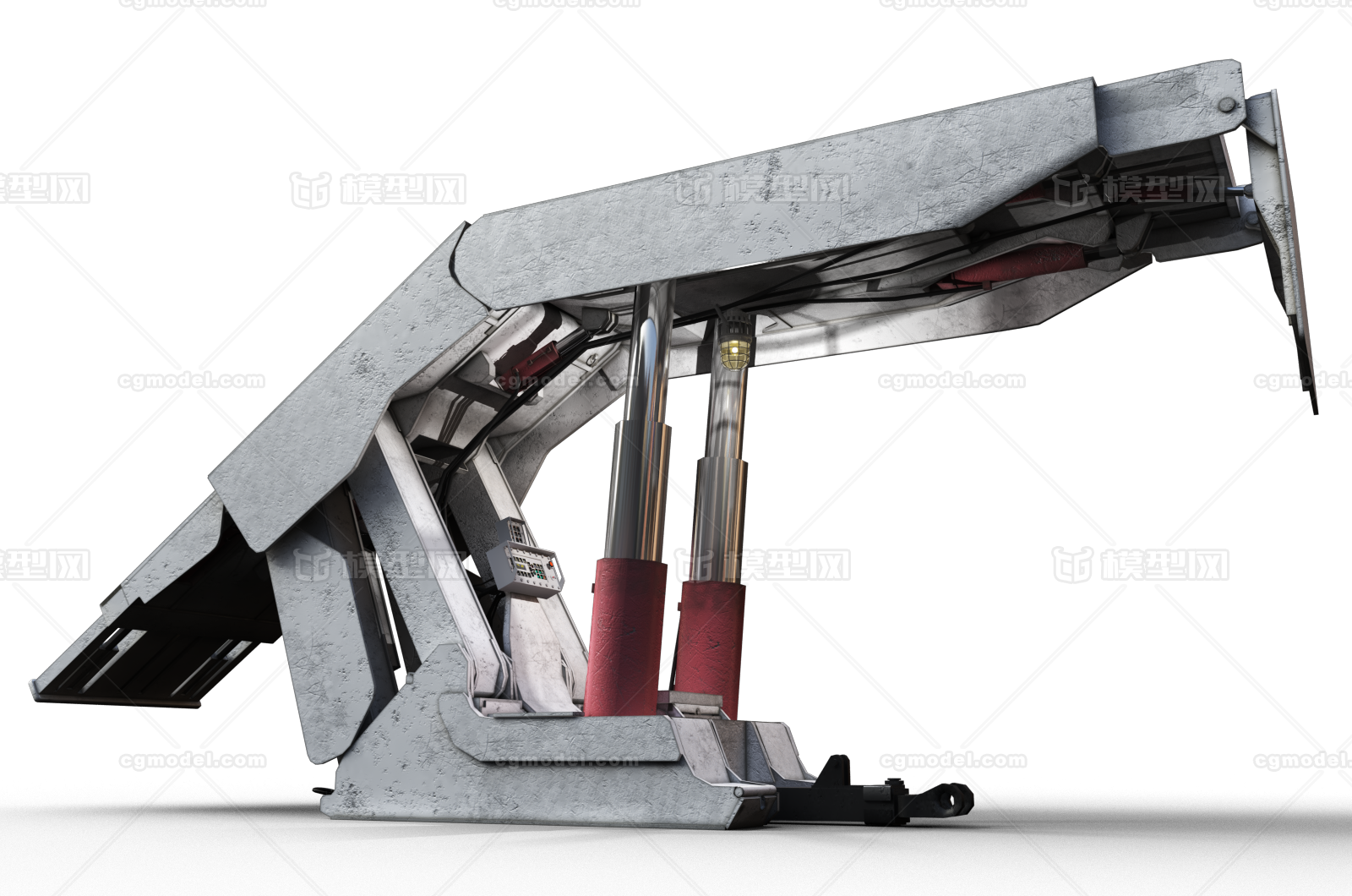 两柱掩护式放顶煤液压支架 煤矿_dinosaur_m作品_机械工业设备_cg模型