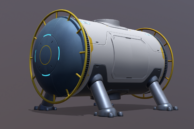 次世代pbr材质科幻储物仓 储物罐 太空舱 外星球基地空间站