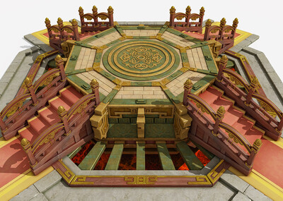 古代擂台舞台祭台中式擂台中式舞台