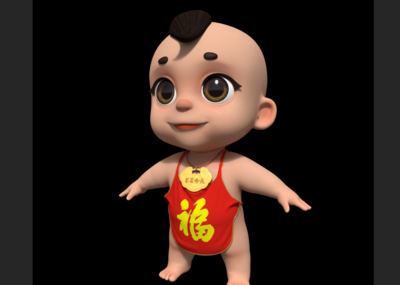 卡通胖娃娃,福娃,肚兜小孩,新春男孩,婴儿 中国娃