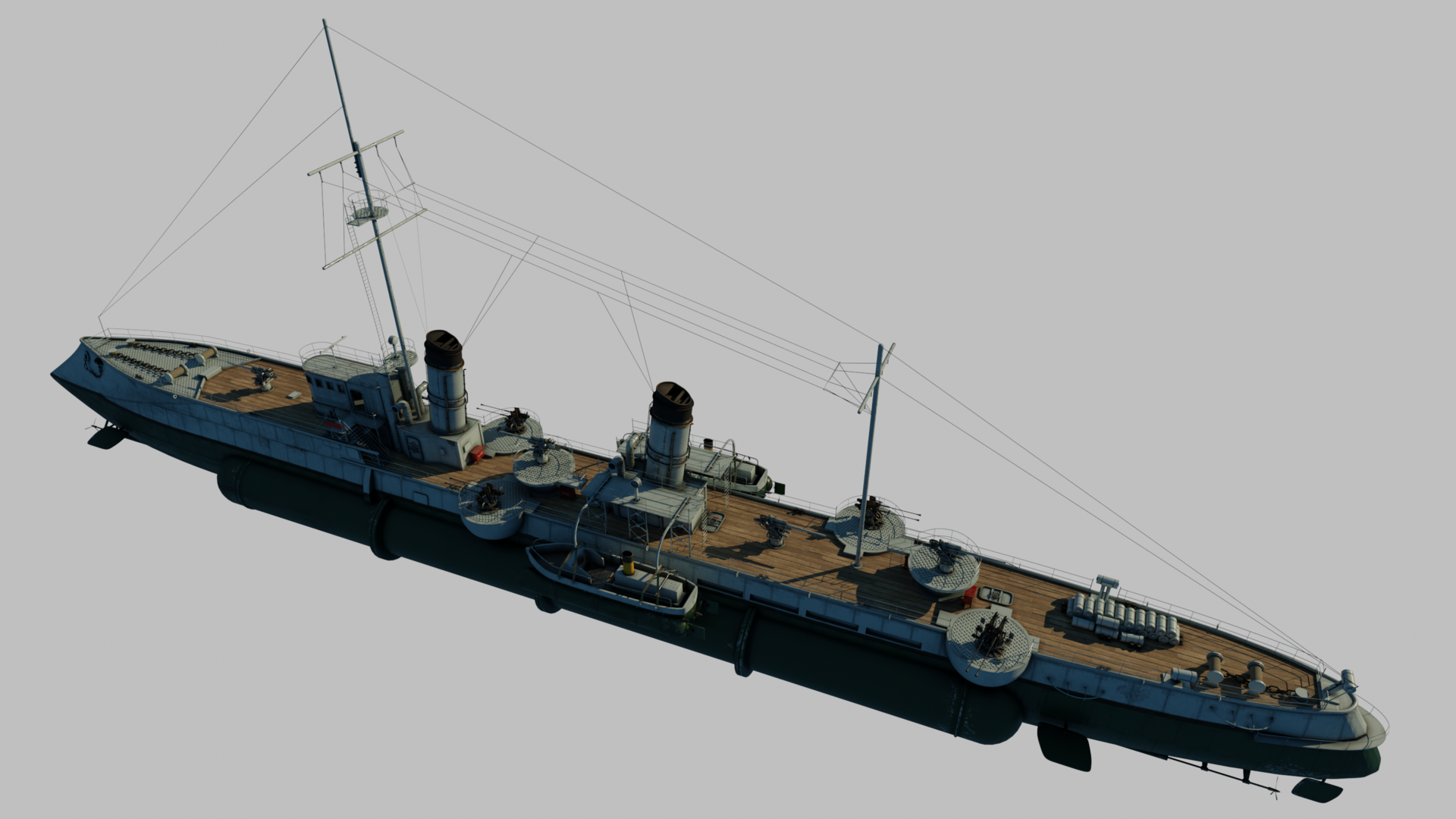 最近的两条蒸汽朋克风格战舰