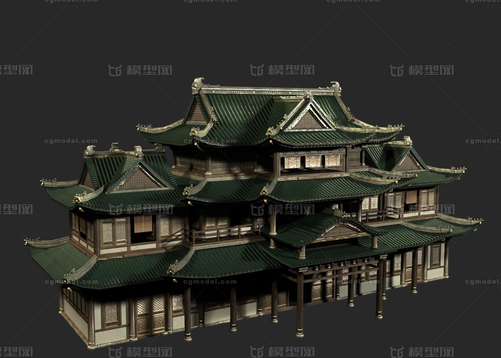 PBR 古代城市建筑模型-古代场景模型库-3ds Max(.max)模型下载-cg模型网