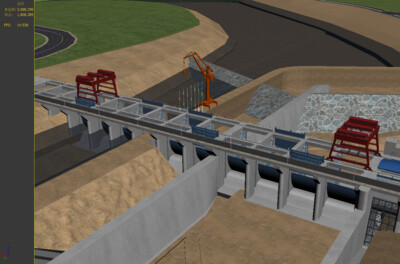 建设中的大坝 水库大坝 大_学海无笾作品_场景现代场景_cg模型网