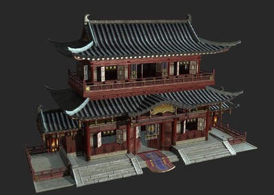 PBR 古代城市建筑模型-古代场景模型库-3ds Max(.max)模型下载-cg模型网