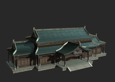 pbr 古代建筑 古建房子 古代房屋 民房 建筑 古代建筑 大殿 正殿正厅