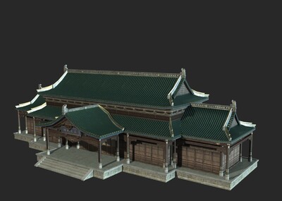 pbr 古代建筑 古建房子 古代房屋 民房 建筑 古代建筑 大殿 正殿正厅