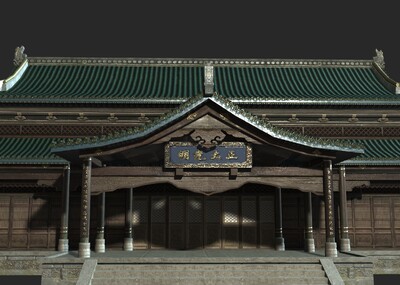 pbr 古代建筑 古建房子 古代房屋 民房 建筑 古代建筑 大殿 正殿正厅