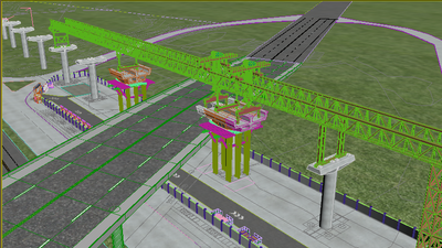 桥梁拼装施工动画