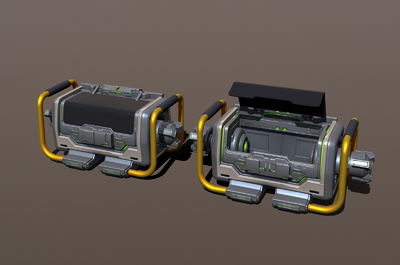 次世代pbr材质科幻量子储物箱 科幻武器弹药箱 补给箱 能量储存箱