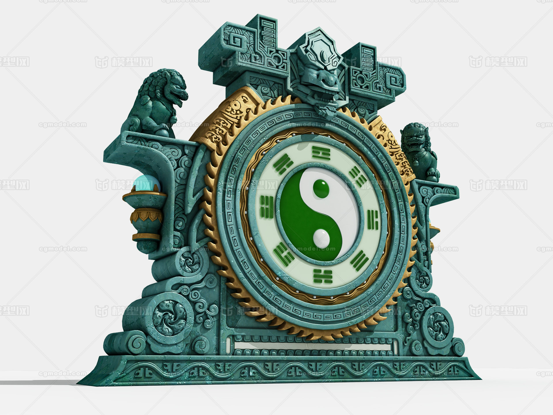 太极 太极图 太极雕塑 五行八卦图 道教雕塑