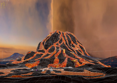 火山喷发 活火山岩 岩浆 火山地形 火海 ar vr虚拟现实游戏次世代场景