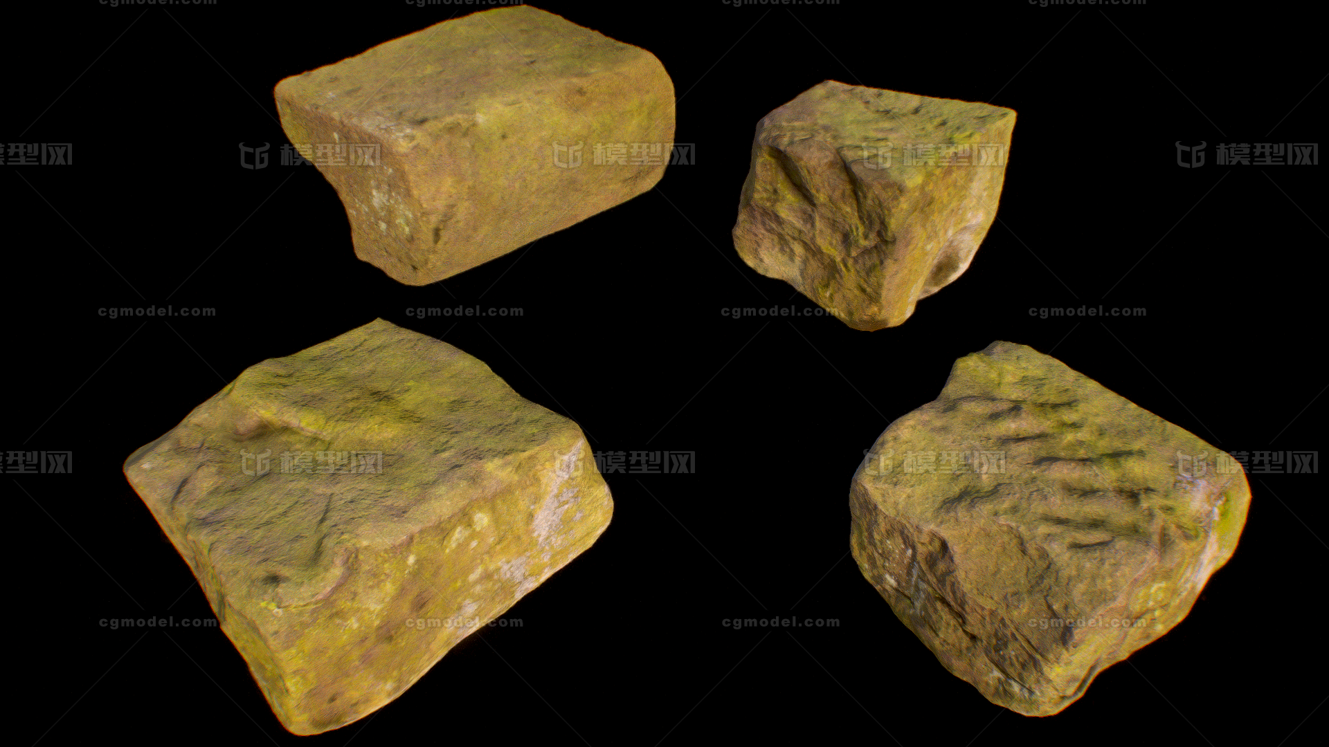 写实 石头 岩石 石块 碎石 砖墙 次世代 游戏 pbr