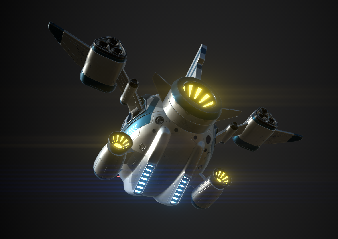 可爱科幻宇宙小飞船.未来登陆艇,侦察机,战机.pbr贴图