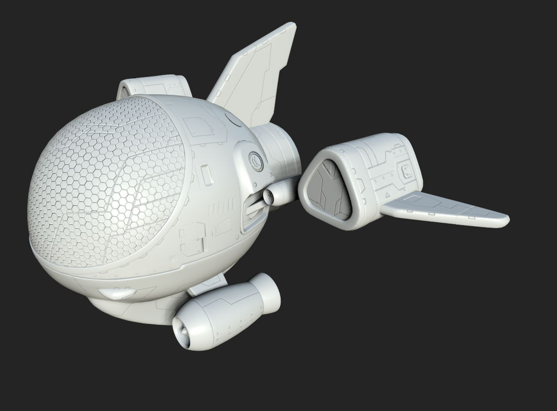 可爱科幻宇宙小飞船.未来登陆艇,侦察机,战机.pbr贴图