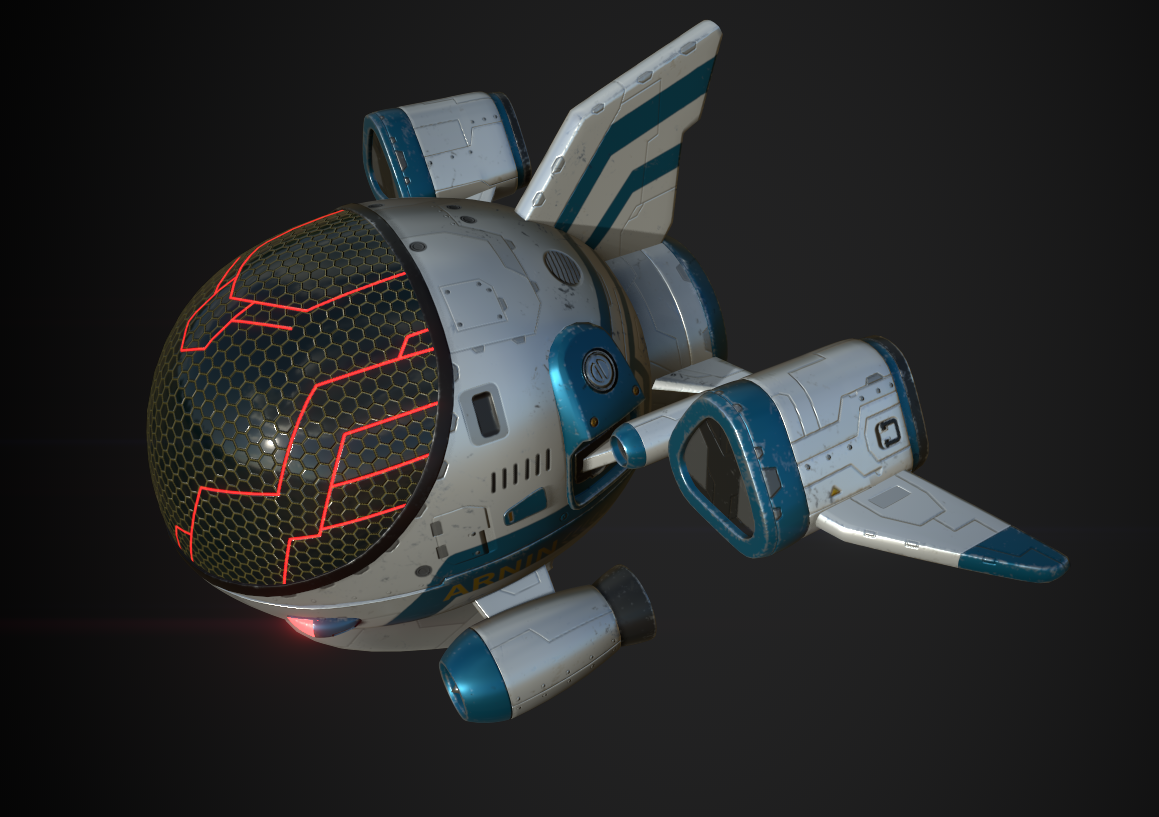 可爱科幻宇宙小飞船.未来登陆艇,侦察机,战机.pbr贴图