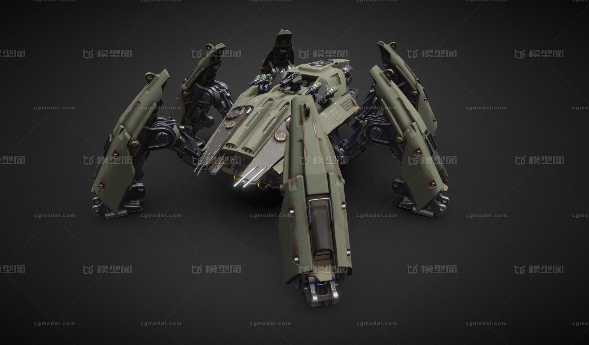 pbr次世代 未来科幻 六足战 斗机器人