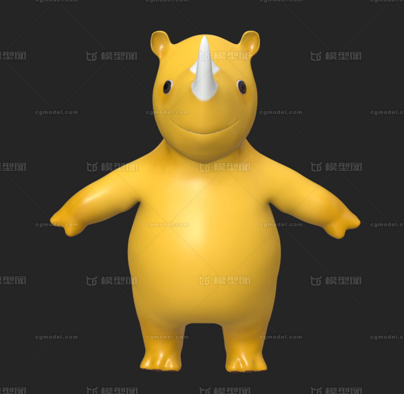 卡通犀牛模型_756027731作品_动物哺乳_cg模型网