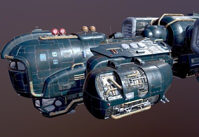 pbr 精细 星际 运输飞船 tarsh_shengmumaliya作品_船艇科幻船_cg模型