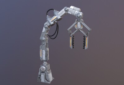 pbr 科幻单臂起重机 机械臂  次世代 【2k】 简模 工业设备  大型机械