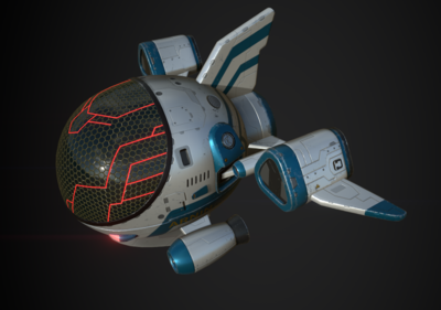 可爱科幻宇宙小飞船.未来登陆艇,侦察机,外星战机.pbr贴图