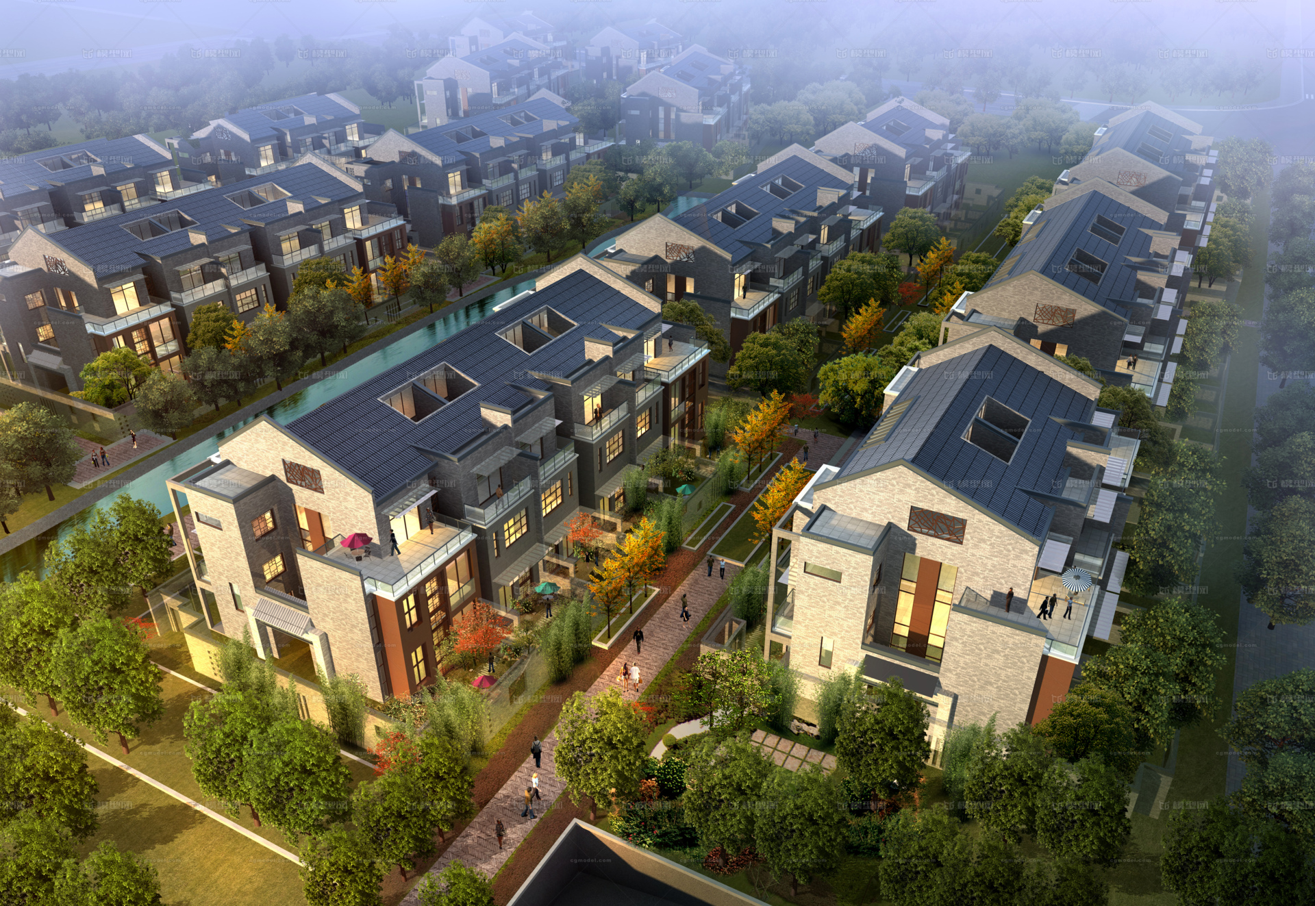 建筑 中式建筑 小区 中式建筑小区 建筑模型 古建 古建筑