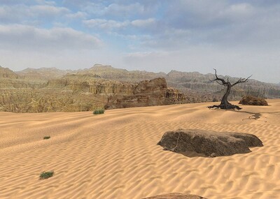 沙漠 沙丘 荒原 矮山 山地 地形 风沙 自然场景 720全景 vr虚拟现实