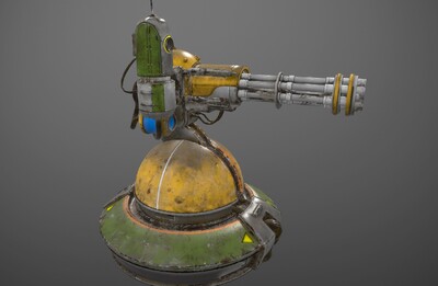 pbr 无人防御炮塔 加特林炮塔 重型机枪 防御武器