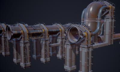 次世代pbr 科幻管道 阀门 太空舱管道 飞船管道 补给站管道 通风管