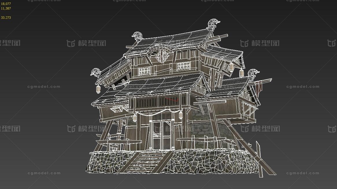 古建筑民房房子3D模型模型-历史建筑模型库-3ds Max(.max)模型下载-cg模型网
