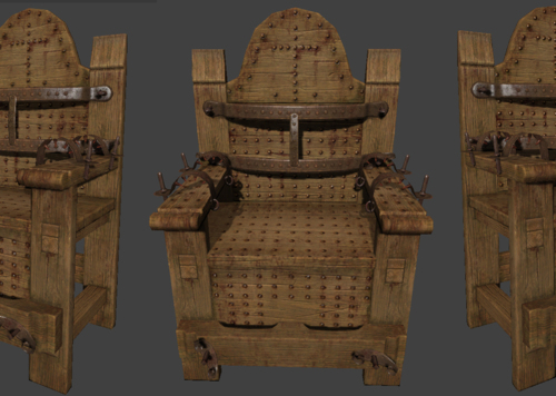 女巫的椅子 刑具 椅子 木椅子 场景 _宣芷兮作品_场景场景部件_cg模型