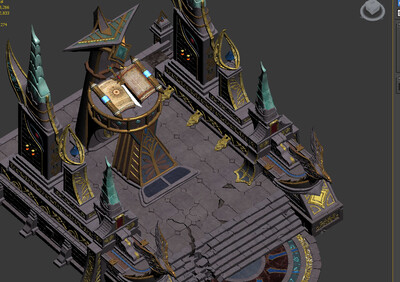 西方祭台,,书,智慧魔法之书,鹰雕像,地宫宫殿台子,3转二模型.