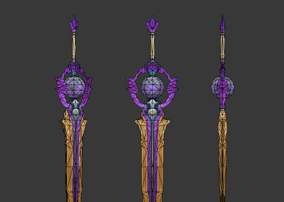 紫金飞剑 玉剑 法宝 法器 武器 兵器 神兵 手绘次世代