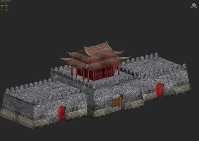 古代城墙 城门楼 护城墙 高墙古城 大门 古建筑 城池 虚拟现实次世代