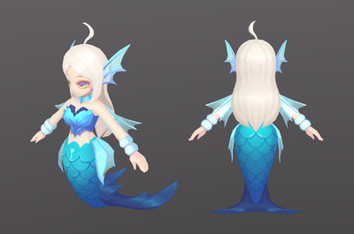 卡通q版美人鱼 鱼精 鱼妖 妖怪 小妖_启程2021作品