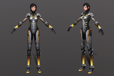 写实科幻机甲女战士 机械女特工女士兵 纳_启程2021作品_人物机器人