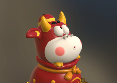 牛年 牛 福袋 吉祥物 _410447758作品_动物哺乳_cg模型网