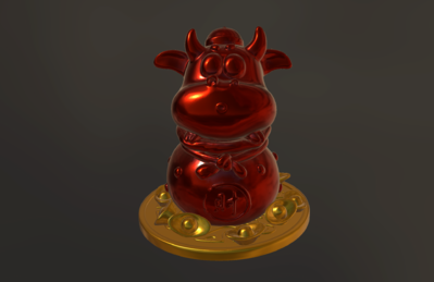 牛年 牛 福袋 吉祥物 _410447758作品_动物哺乳_cg模型网