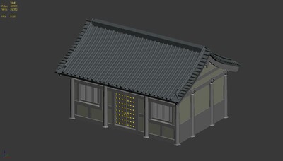 厢房三开 建筑 建筑模型 中式建筑 古建筑 古建模型 中式古建模型